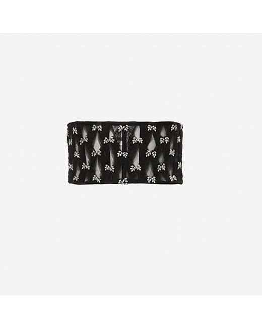 Nissa Black Handmade-Embellishments Tulle Waist Belt