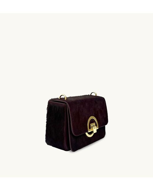 Apatchy London Black The Tilly Burgundy Hair-On Leather Bag