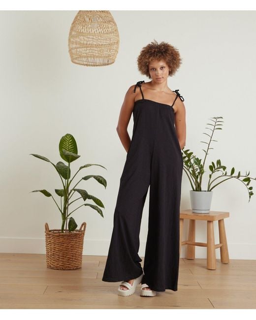 Known Supply Black Tie Top Jumpsuit