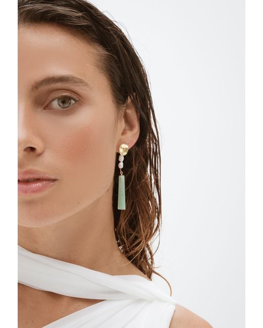 Lavani Jewels White Melina Aquamarine Earrings