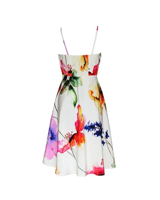 Richa Sharma Red Handcrafted Floral Midi Dress