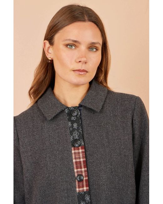 Yumi' Black Patchwork Boxy Jacket