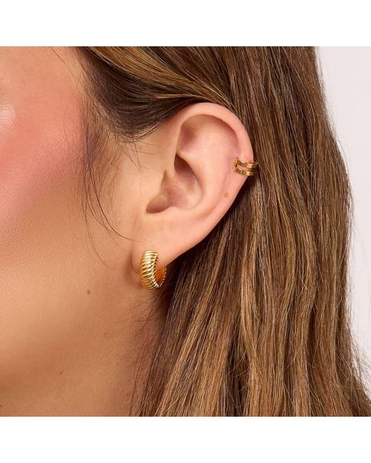 Dower & Hall Metallic Wide Twist Huggie Hoops