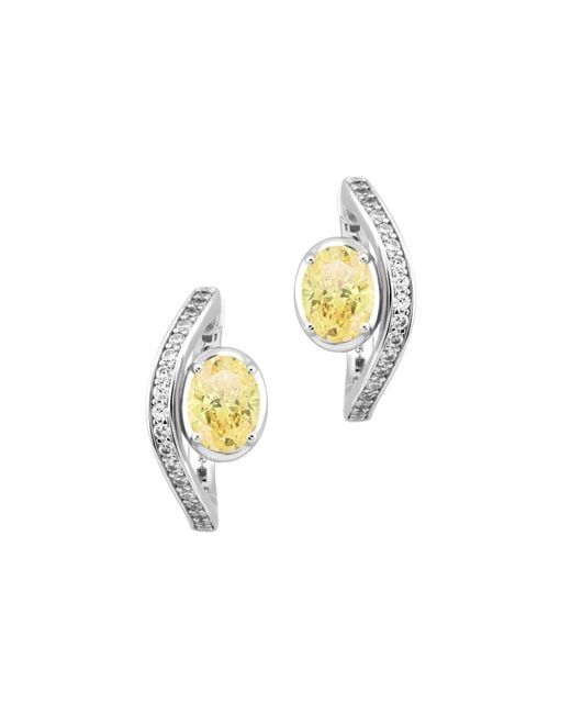 Arte Madrid Metallic Sierra Pavé Contour Hoop Earrings