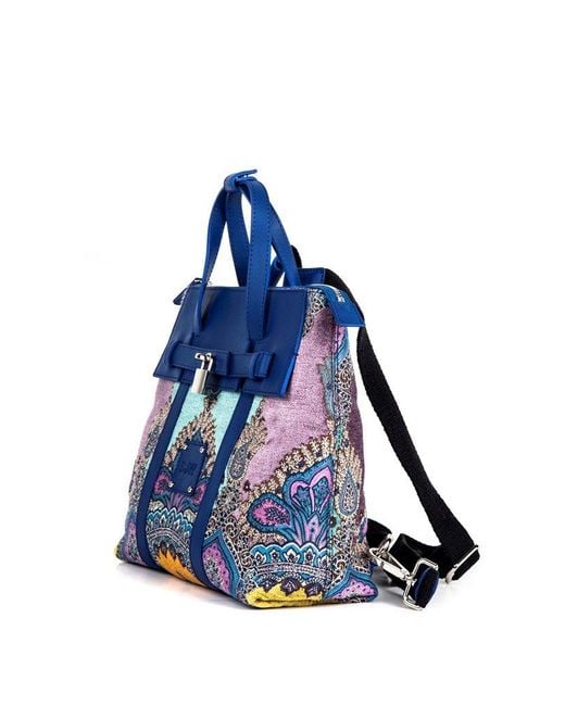 SJW BAGS LONDON Blue Marlowes Velvet Bag