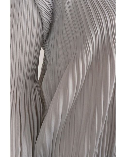 Wild Cosmos Gray Vanessa Zip Up Hooded Plissé Satin Jacket