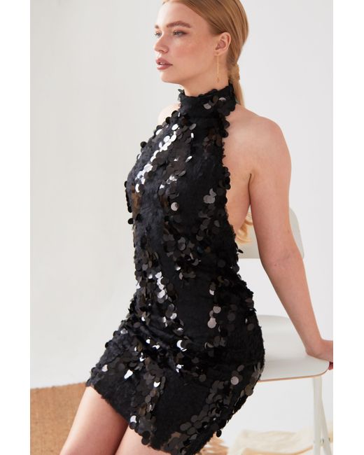 Sarvin Black Sparkly Dress