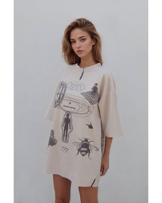 mysimplicated White Neutrals Oversized T-Shirt