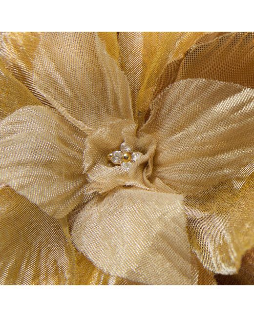 Helena Simon Metallic The Golden Poinsettia Floral Brooch