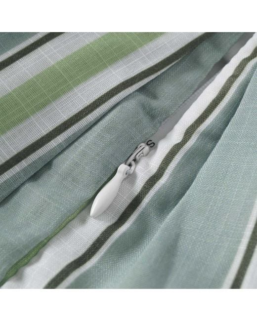 Smart and Joy Green Striped Midi Skirt With Cotton Lining