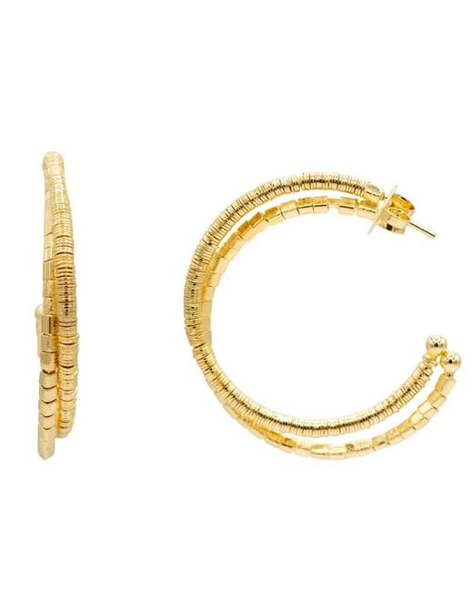 Marcia Moran Metallic Inaz Beaded Hoop Earrings