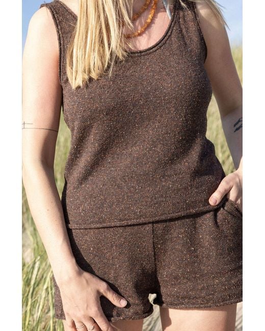 SALANIDA Brown Sabbia Tank Top And Shorts Set Chocolate