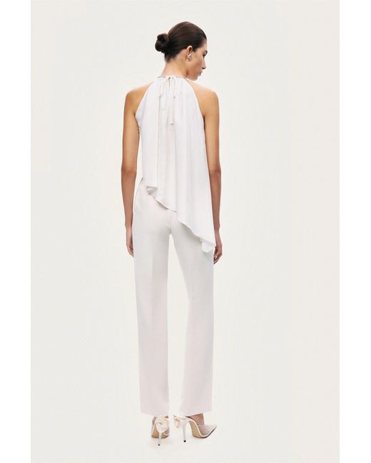 Nocturne White Embellished Halter Blouse