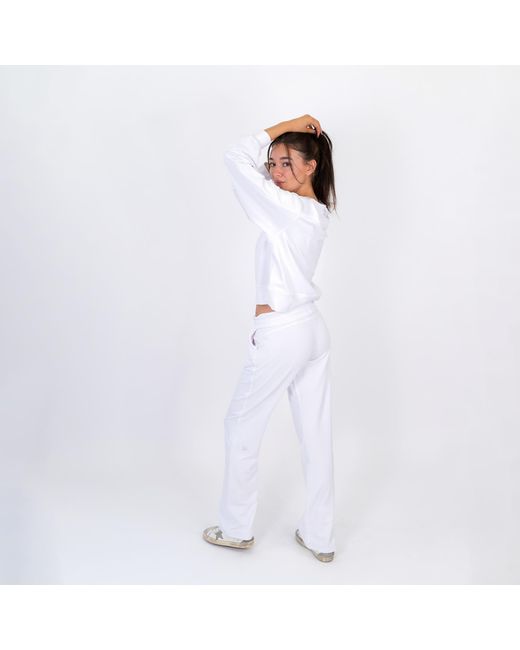 On/Off Essentials White The Solace Wide Leg Sweatpant