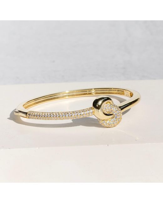 Native Gem Metallic Love Knot Bangle Bracelet