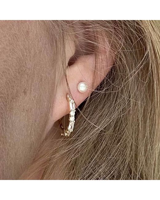 Clemence Wren Metallic Illumina Gemstone Hoop Earrings