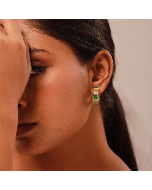 GEM BAZAAR Green Kiara Hoops
