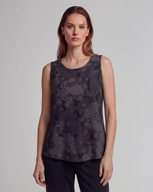 Lords of Harlech Blue Tina Paisley Explosion Muscle Tank