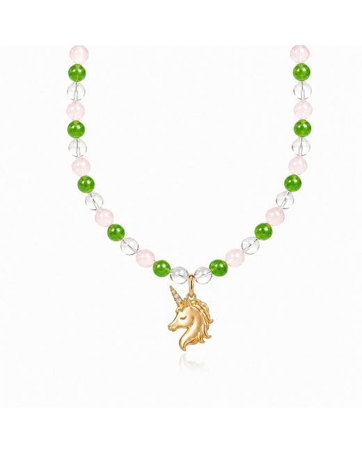 Ormiro Green Secret Garden Rose Quartz & Crystal Beaded Necklace