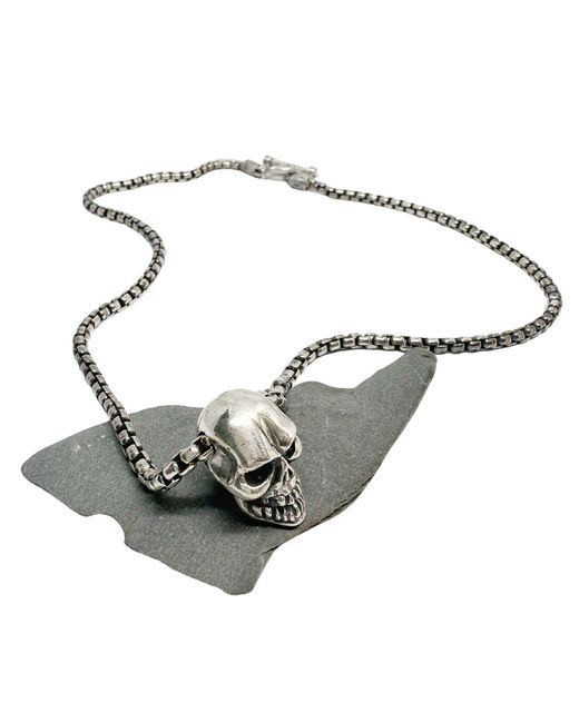 Tg-Jewellery by Tamara Gervasio Metallic Skull Box Chain T-Bar for men