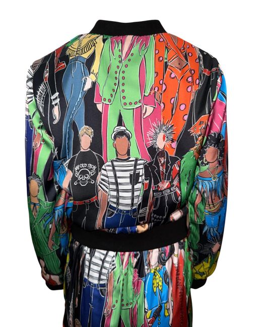 Any Old Iron Blue Printed Heroes Bomber Jacket