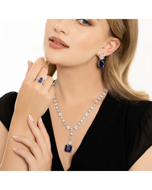 Latelita London Blue Penelope Tanzanite Statement Necklace