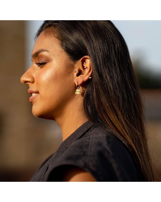 Claire Hill Designs Metallic Opal Lichen Hoop Earrings