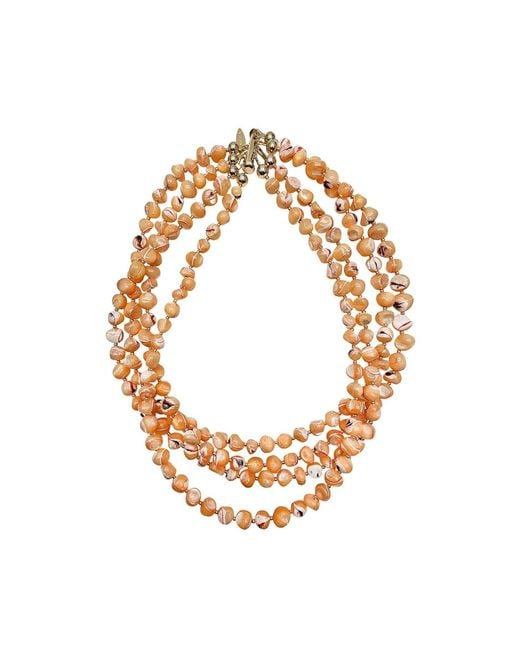 Farra Metallic Natural Shell Multi-Layers Necklace