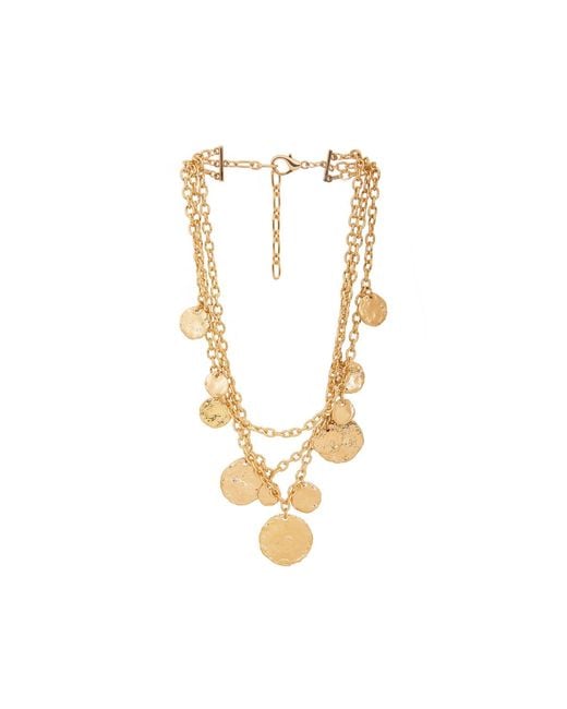 Saachi Metallic Gilded Coin Cascade Necklace