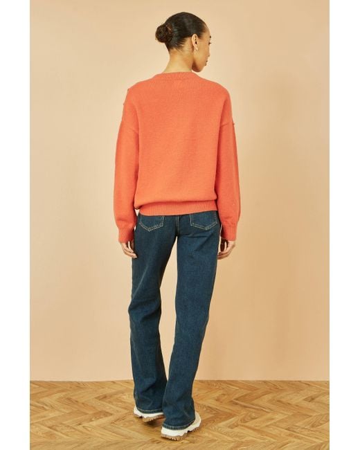 Yumi' Red Heart Knit Relaxed Jumper