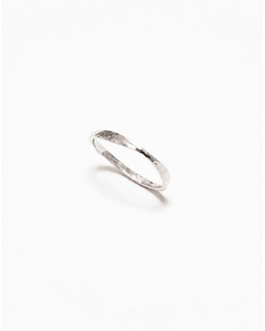 Inari Jewellery White Organic Tapered Stacking Ring