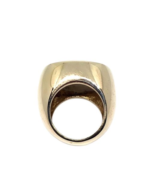 Tg-Jewellery by Tamara Gervasio White One Of A Kind Cocktail Ring With Mother Of Pearl Ceramic Enamel