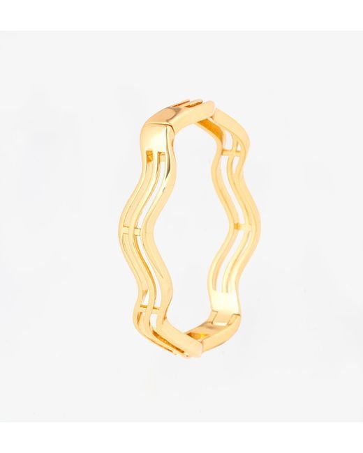Uchi and Soto Metallic Nami Wave Lines Bangle
