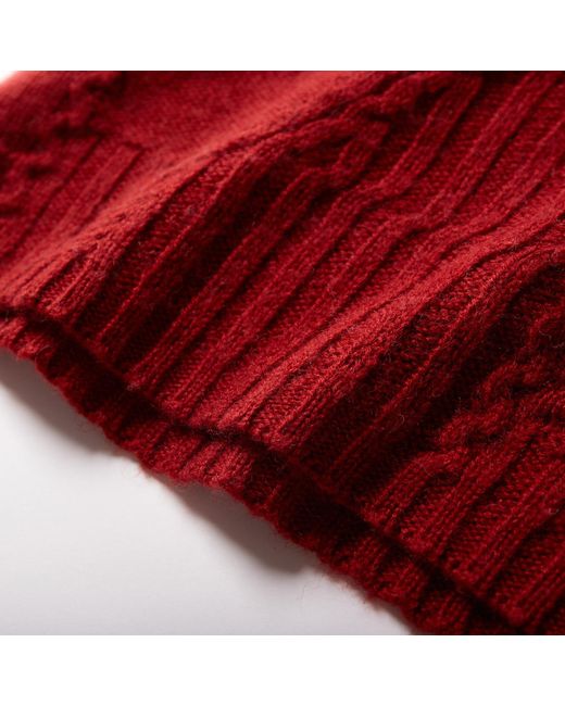 Fully Fashioning Red Ruby Freya Cable Wool Knit Halter Top