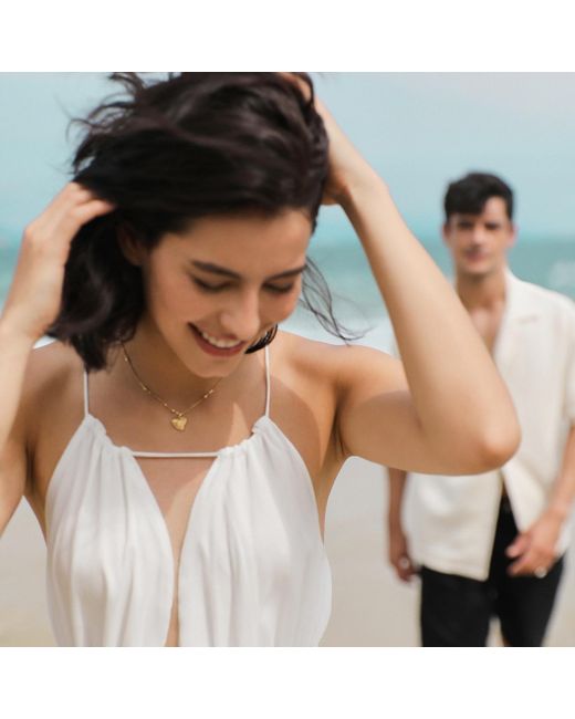 Retro Chic Metallic Shell Love Necklace