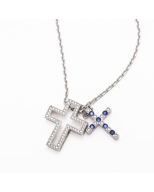 Miss Cecilia Metallic The Twin Cross Necklace
