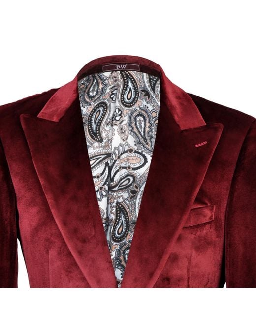 DAVID WEJ Red Maison Velvet Blazer – for men