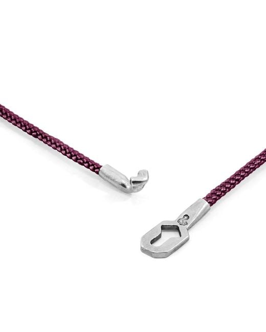 Anchor and Crew Red Aubergine Tenby & Rope Bracelet for men