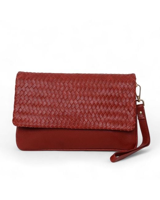 Hides Leather Co. Red Handcrafted Leather Crossbody Charm, Adjustable Wristlet For Phone, Passport & Essentials