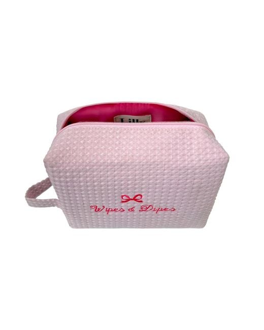 Lilly Loves Pink Waffle Wipes And Dipes Bag