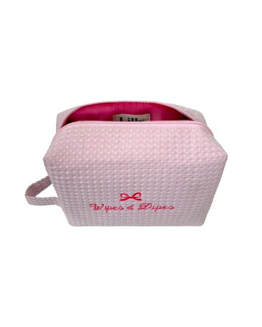 Lilly Loves Pink Waffle Wipes And Dipes Bag