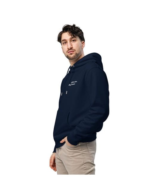 Anchor and Crew Blue If It's Nice Play It Twice Disco! Organic Cotton Embroidered Heavyweight Hoodie