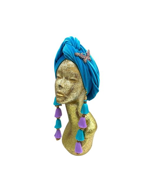 Julia Clancey Blue Azure Butterfly Dorado Turban