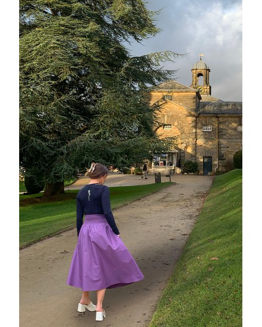 Frock Tales Purple Orchid Midi Skirt With Pockets