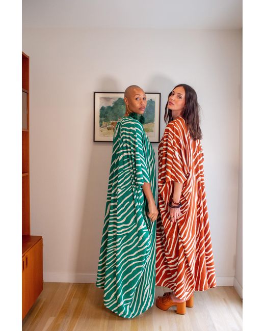 Jennafer Grace Red Talitha Cinched Waist Caftan