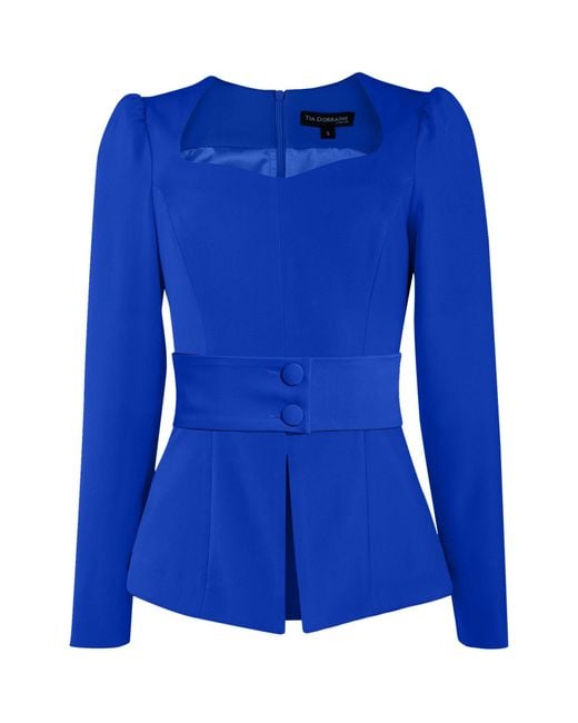 Royal blue peplum clearance jacket
