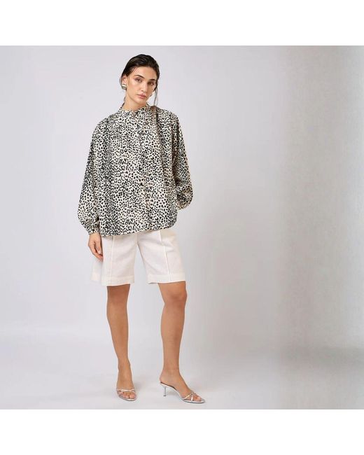 GLAM ON YOU Gray Arabel Blouse
