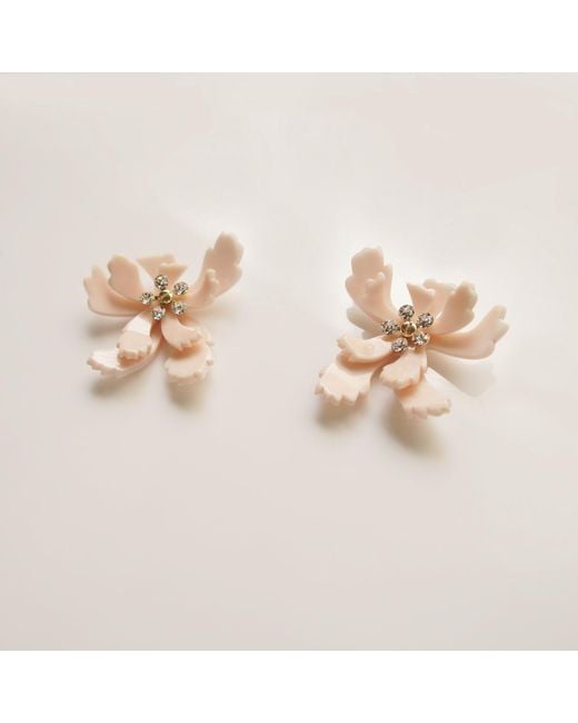 Gissa Bicalho Pink Neutrals Acrylic Handmade Earring Flower Bee Nude