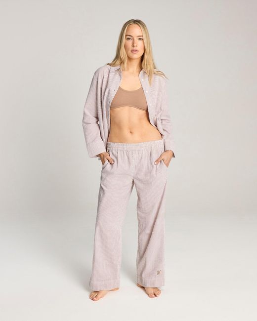 Nudea Pink Seersucker Button Trouser