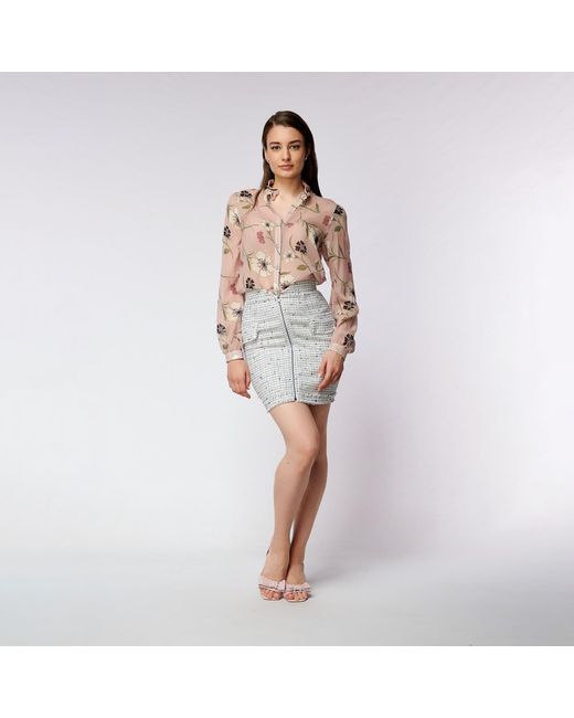 AVENUE No.29 Pink Floral Print Silk Shirt